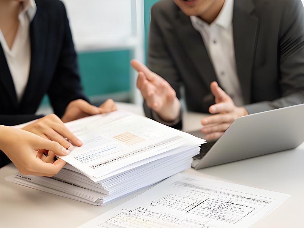 社内文書を確認しながら検索や回答支援の設計を検討する担当者